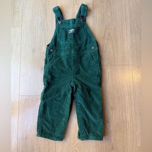 OshKosh Green Corduroy Overalls Fleece Lined Toddler 18M